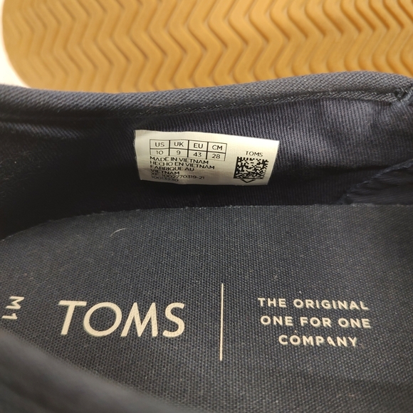 TOMS Clemente Slip On Mens Sz 10 Blue Canvas Sneakers Casual Shoes EUC! - Picture 7 of 7